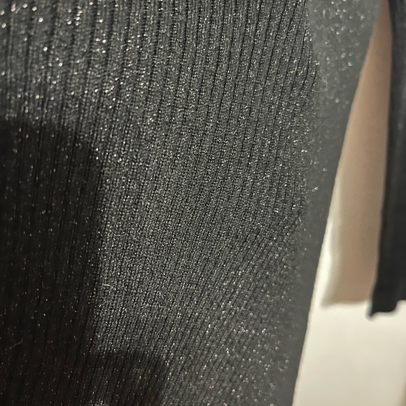 💜 Medium Ruff Hewn Elegant Black Sparkle Women's Turtleneck Sweater - Picture 5 of 11